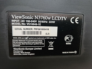 ViewSonic 37" телевизор (4 фото из 6)
