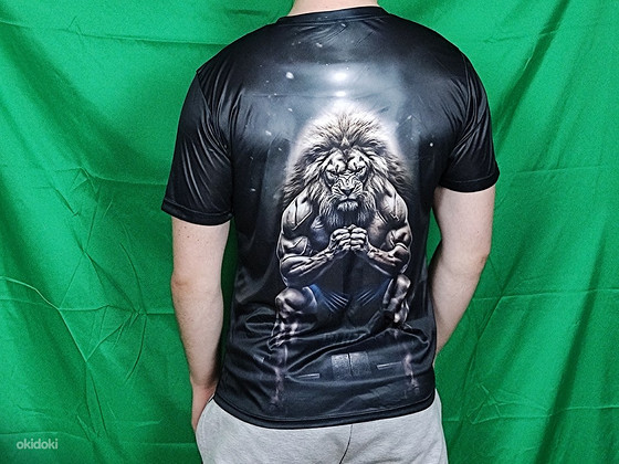 Ripped asf Lõvi disain t-särgil "Go Hard" ütlusega