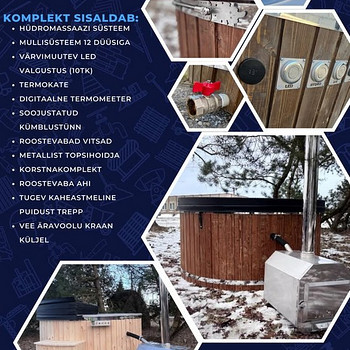 Mulli- ja hüdromassaazisüsteemiga soojustatud Kümblustünn!