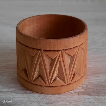 Винтажная деревянная солонка/ подставка под яйцо
