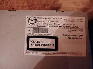 Originaalraadio Mazda 6 GJ 2015 jaoks. (1 foto / 3)