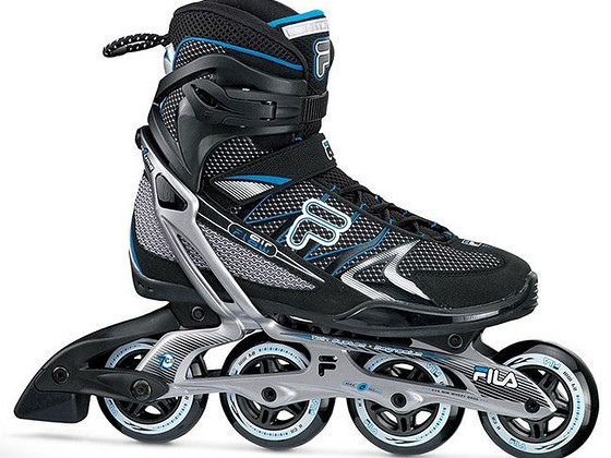 Мужские роликовые коньки Fila Plume 84 Fitness, черный/синий - размер 44