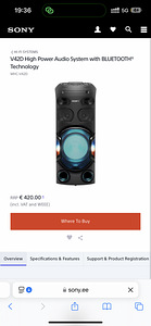 Sony V42D High Power Audio System with BLUETOOTH® Technology (1 foto / 2)