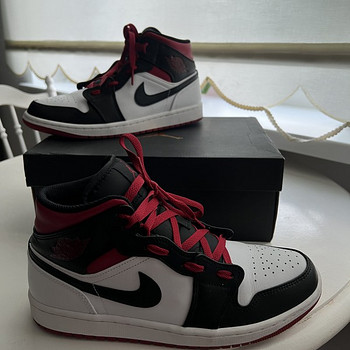 Nike Air Jordan 1 Mid White/Gym Red-Black