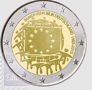 2 eurot Saksamaa 2015 – 30 aastat Euroopa lipp (1 foto / 1)