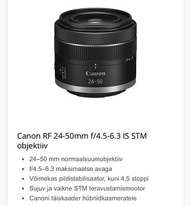 Canon RF 24-50mm f/4.5-6.3 IS STM (1 foto / 1)