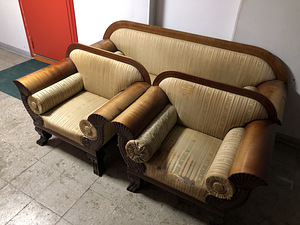 Diivan ja 2 tugitooli biedermeieri stiilis (3 foto / 9)