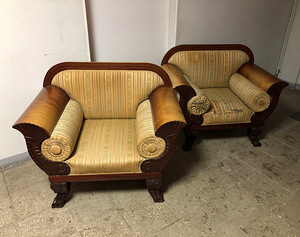 Diivan ja 2 tugitooli biedermeieri stiilis (4 foto / 9)
