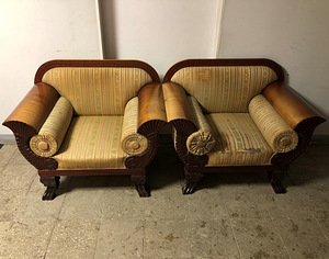 Diivan ja 2 tugitooli biedermeieri stiilis (6 foto / 9)