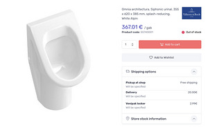 Villeroy & Boch Architectura Siphonic pissuaar 2tk UUS (4 foto / 5)