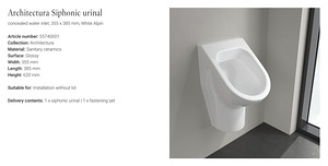 Villeroy & Boch Architectura Siphonic pissuaar 2tk UUS (5 foto / 5)