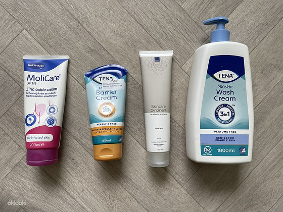 Защитные кремы (MoliCare с цинком, Tena, Abena)