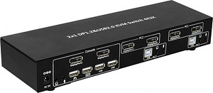 KVM Switch Techly DisplayPort/USB 2x1 Dual Head Video 4K * 3 (5 foto / 10)
