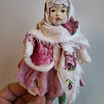 Ватная,стилизованная,новогодняя игрушка