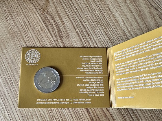 Paul Keres 2 euro mündikaart