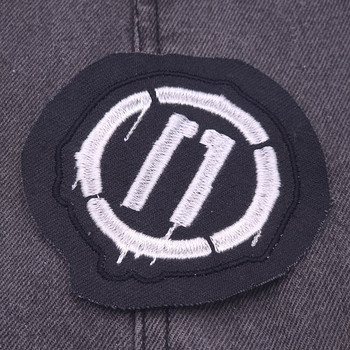 Pornofilmi band circle logo embroidered patch