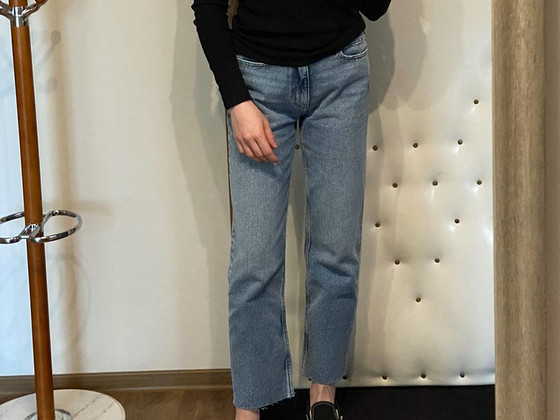 Uueväärne Sinsay High waist straight-lõikega teksapüksid suu