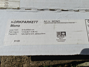 Müüa 20,16m2 korkparketti Mono (2 foto / 2)