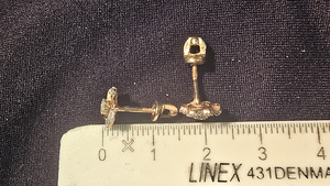 Kuld kõrvarõngad teemantidega 585proov (№L1283) (1 foto / 6)