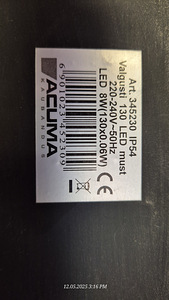LED светильник 130 LED черный, 8W, 3 штуки. 220-240V. (3 фото из 3)