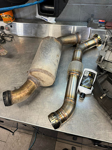 Downpipe для Mercedes w211 + om648 / изготовление выхлопных (7 фото из 8)