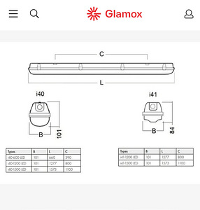 Valgusti Glamox I40 1200 LED 4400 HF 840 PC (2 foto / 3)