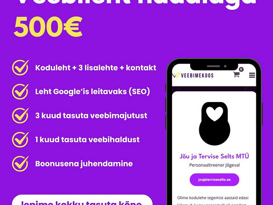 VEEBILEHE LOOMINE MITME LEHEGA + SEO + JUHENDAMINE