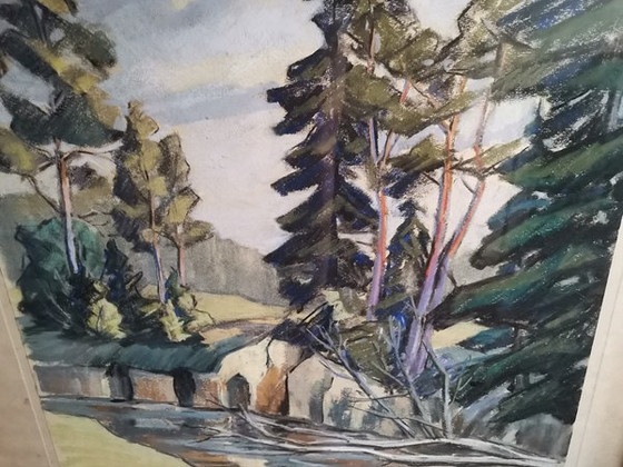 ERNST HALLOP PÜHAJÕE МОТИВ 1965, 63*50 пастель