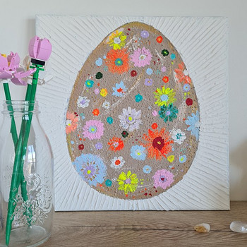 Ручная работа картина "Muna", холст, 40 см x 40 см