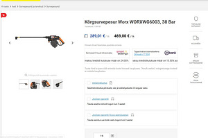 Akusurvepesur Kõrgsurvepesur Worx WORXWG6003, 38 Bar (3 foto / 4)