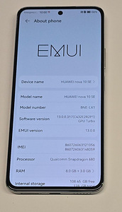 Nutitelefon Huawei Nova 10SE 128/8gb + karp + laadija (4 foto / 7)