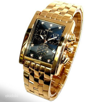Oskar Emil gold plated and 7 diamond watch