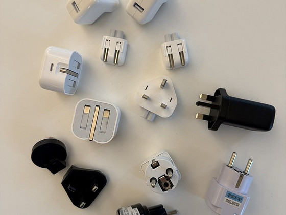 A set of original adapters and connectors