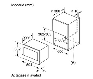 Интегрированная микроволновая печь Bosch мощностью 900W, объем 21L (7 фото из 9)
