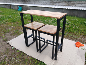 Laud kahe tooliga LOFT stiilis (2 foto / 8)