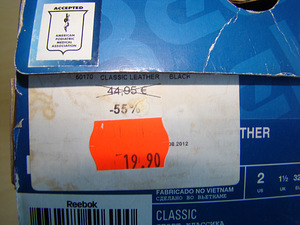 REEBOK CLASSIC, TÄISNAHK, NR 32.5, 21.5 CM, LAMPJALGADELE (5 foto / 6)