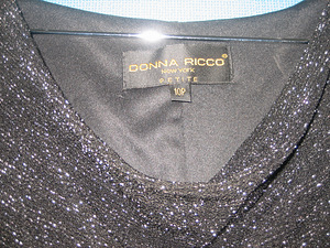 Donna Ricco New York բրենդային երեկոյան սև զգեստ, вечернее (1 фото из 3)