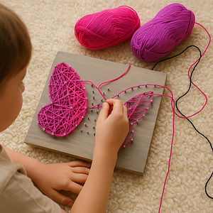 Niidikunst / String art / Käsitöökomplekt lastele (5 foto / 6)
