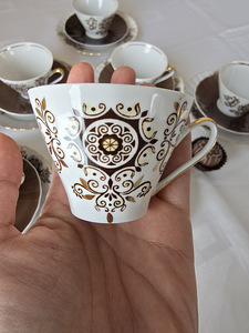 Ретро трио мокка кофейный сервиз Vita RPR костяной фарфор (5 фото из 10)