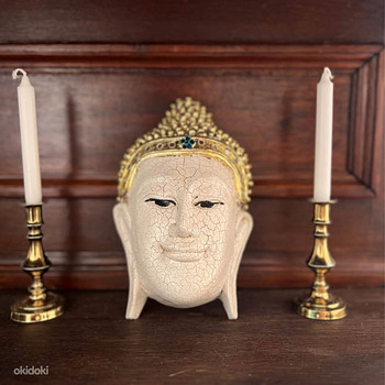 Buddha näo puidust kuju, riputatav