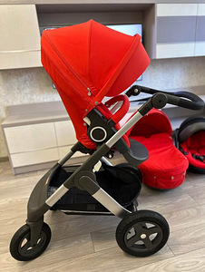 Müüa punast värvi Stokke® Trailz lastekäru — täiskomplekt! (1 foto / 6)