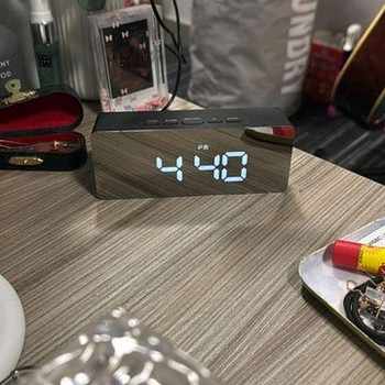 Современный LED-часы / будильник с зеркальным дисплеем