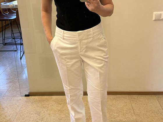 Ann Taylor белые классические брюки M