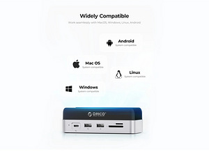 ORICO MiniDock Vertical Mac Mini M4 Dock Stand (5 фото из 10)