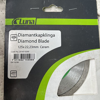 Алмазный отрезной диск Luna Ceram 125 x 22,23 мм