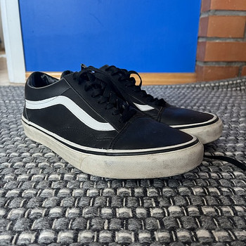 Vans Old Skool Black/White – кожаная версия