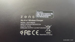 Wireless Charger - Беспроводная зарядка ZENS Alu 4 in 1 Wire (3 фото из 3)