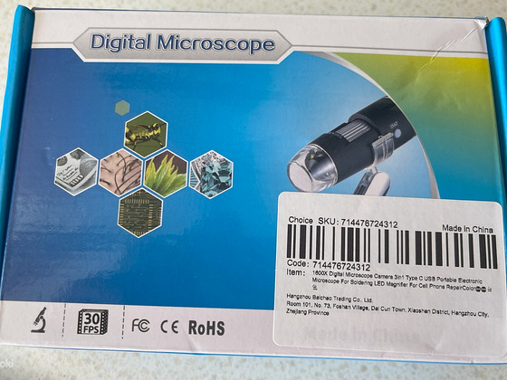 1600X цифровая микроскоп-камера 3 в 1 с USB типа C