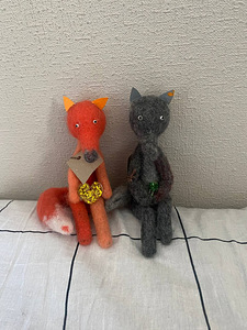 Uued käsitöö mänguasjad — hunt ja rebane (paar) (1 foto / 4)