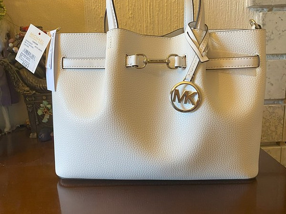 Michael Kors Carson Medium Satchel Optic White